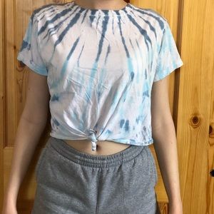 Blue/White Tye-dye crop top